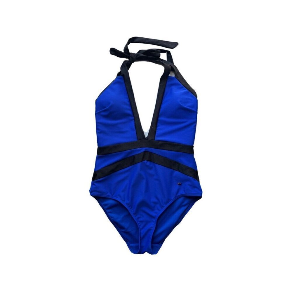 Ted Baker London 'Ralinda' Halter One-Piece Swimsuit Blue size 3 (US Size 8)